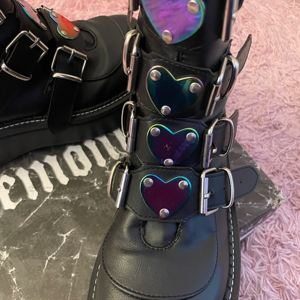 demiona leather heart boots